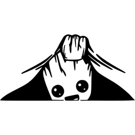 Baby Groot Peeking Car Decal, Black Vinyl Sticker, 6.3 x 3.1 inches