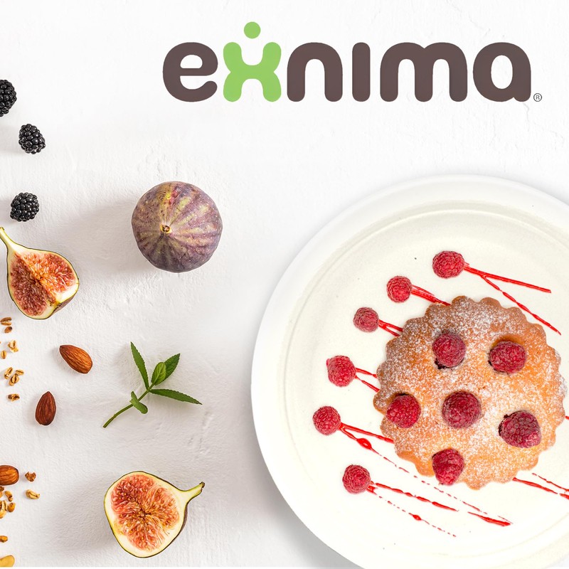 EXNIMA, Pack of 50, 100 or 200 Biodegradable Disposable Sugarcane