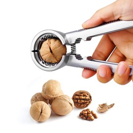 oujilet Nut Crackers Chestnut Opener Walnut Cracker Heavy Duty Shell Seafood Pecan Walnut Cracker Tool, Funnel Walnut Pliers, 17 cm, Metal Nut Cracker Tool for All Sorts of Nuts