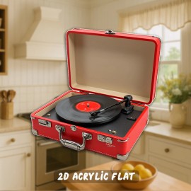 Vintage Record Player Magnet Suitable for Music Lovers & Vinyl Collectors, Retro Turntable Fridge Magnets with Durable Acryliccolor: Red