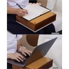 Hitseon Couch Cup Holder Tray, Portable Silicone Acacia Wooden 2