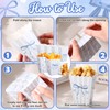 Fullhawl 24 Pcs Blue Bow Mini Popcorn Boxes Blue and