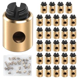 Pack of 30 Screw Nipples, 5 x 6 mm Screw Nipple for Bowden Cable with Plastic Box, Brake Cable Nipple Screws, Replacement Motorcycle Solderless Throttle Cable for Bicycles Motorcycles Cars