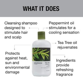 GREAT CLIPS Solutions Tea Tree Shampoo 32 fl oz | Natural Dry Scalp & Dandruff Treatment with Invigorating Essential Oils | Nourish and Stimulate Scalp | For All Hair Types
