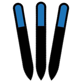 Coloured Glass Nail File with Velvet Bag, Real Toughened Glass from the Czech Republic – Lifetime Guarantee | Hand Made in the czech republic aqua blue