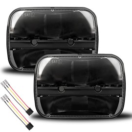 AUDEXEN Square 5x7 / 6x7 Inch Led Headlight High Low Beam Headlamp Compatible with Jeep Wrangler YJ Cherokee XJ Trucks Replacement H6054 H5054 H6054LL 69822 6052 6053 (2 PCS)