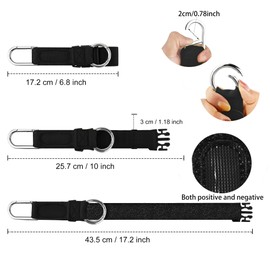 Luggage Straps Suitcase Belt, Elastic Jacket Gripper with Velcro Fastener with D-Ring Hook and Buckle, Small Parts Strap Belt Travel Accessories, Makes Your Hands Free, Dark Black
