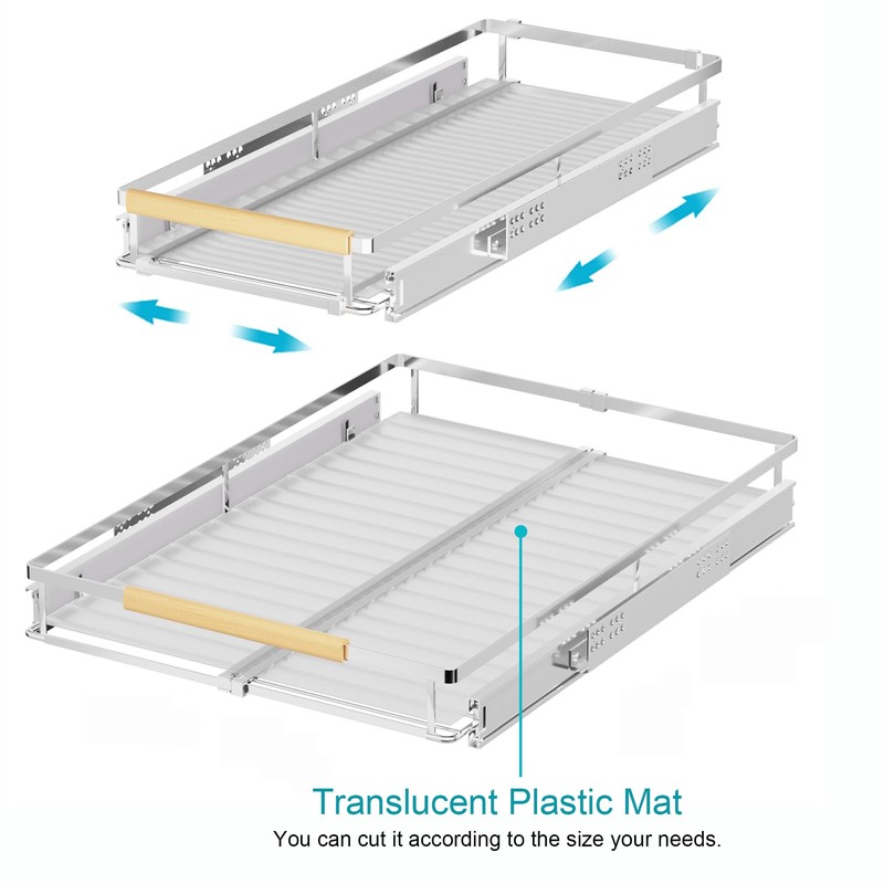 iPEGTOP 2 Pack Pull Out Cabinet Drawer Shelf Organizer, Extendable