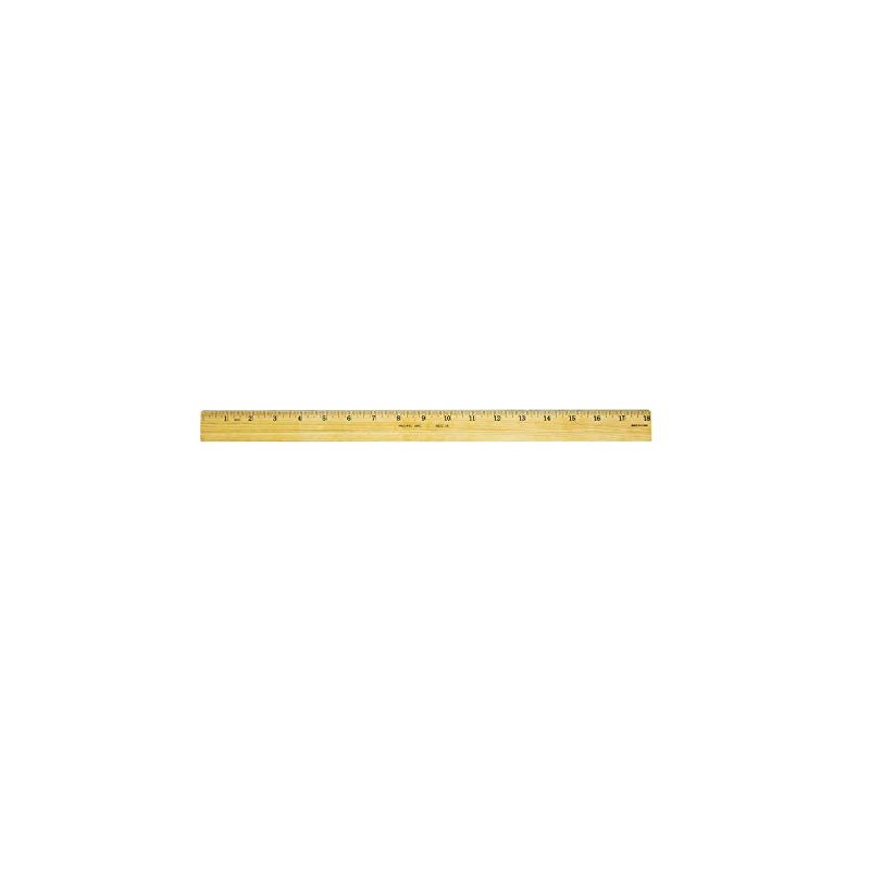 PACIFIC ARC WDC18 WOOD RULER WITH METAL EDGE 18IN
