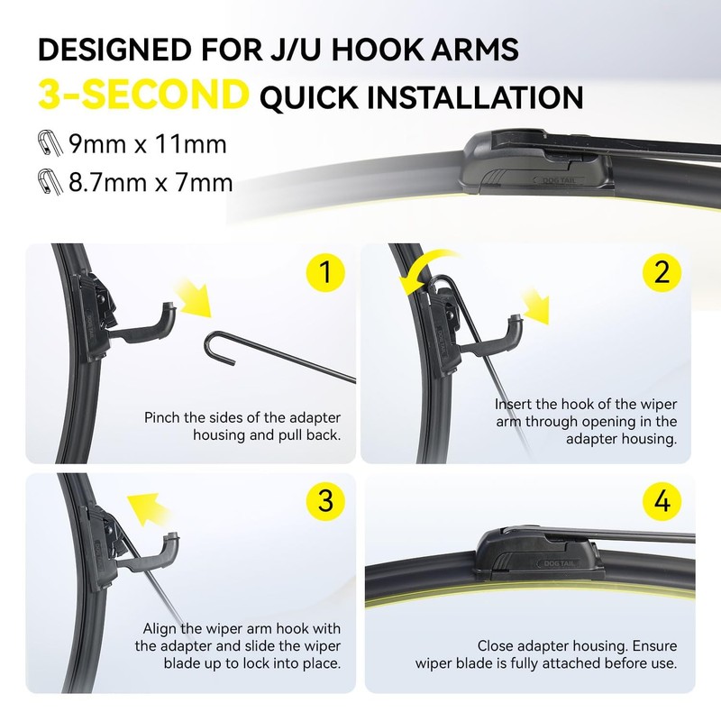 DOGTAIL 26"+ 24" Wiper Blades for Honda Pilot 2016-2025 Honda