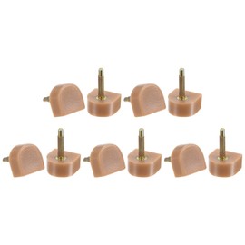 HARFINGTON 5 Pairs TPU High Heel Tips Shoes Replacement Tap Caps for Women High Heel Shoes 2.4mm Pin, 12x12mm U-Shape Heel Repair Caps, Beige