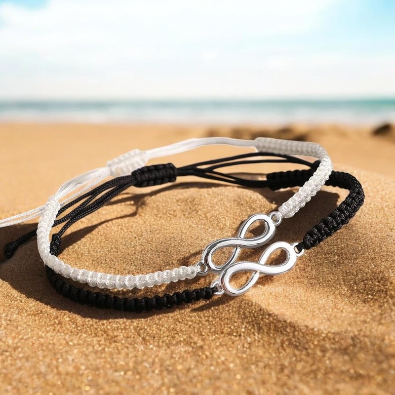 meberg Partner Bracelets Infinity Black White Couple Jewellery Love Jewellery