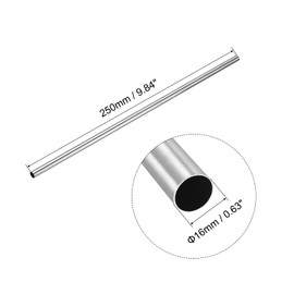 sourcing map Stainless Steel Pipe 16 mm x 0.5 mm x 250 mm Round Tube Stainless Steel V2A Stainless Steel Round Tube WST 1.4301 Spacer Sleeves 304 Pipe Round Profile for Railing Stairs Balcony Railing