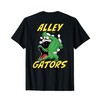 Alley Gators Bowling Team Backside Print Alligator Design T-Shirt