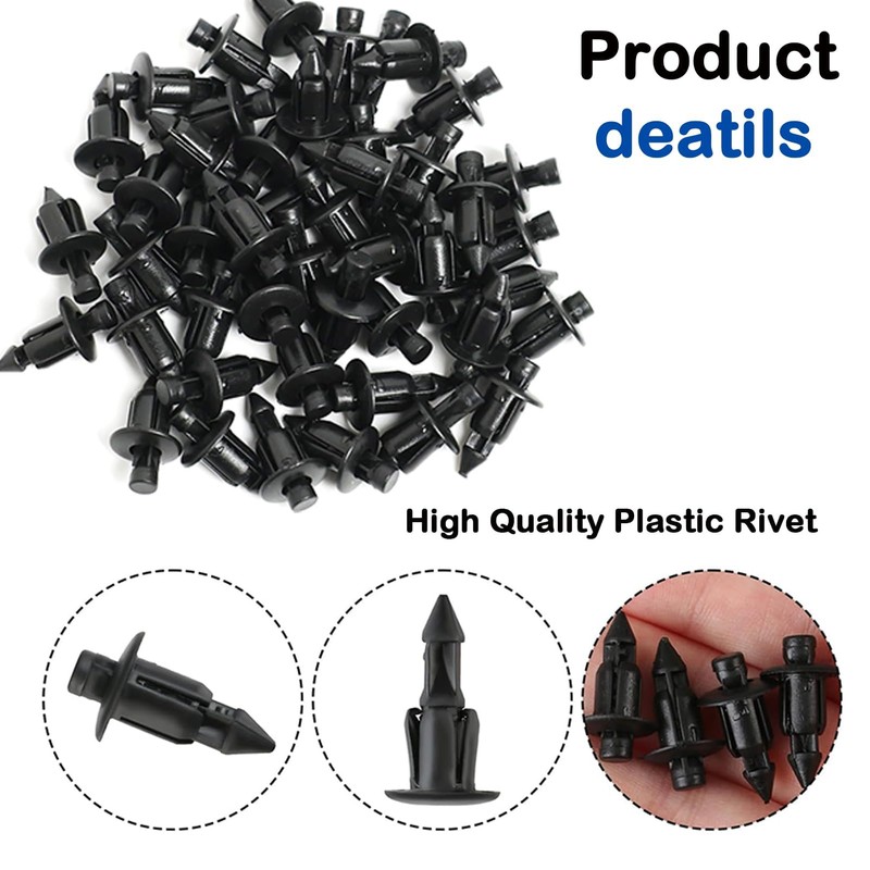 Plastic Rivets 6mm 50pcs Plastic Clips Rivets Motorcycle Fairing Trim