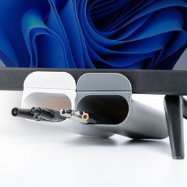 SheerGlee 2 Pack Deskside Pen Holder - Optimize Your Space with Our Attachable Pencil Holder for Desk - Desk Pen Holder with Self-Adhesive and Rotatable Attacher