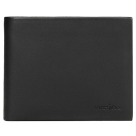 WOJAS - Herren Geldbörse I Horizontal I Kompaktes Format I Hochwertiges Glattleder I Große Anzahl von Fächern I Geprägtes Logo I 91032-81 - Schwarz