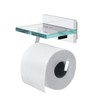 Tiger Safira Toilet Roll Holder with Shelf, Stainless Steel, Chrome,