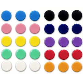 Qualsen Fridge Magnets, Whiteboard Magnets, 30 PCS Strong Magnet,Colorful Small Magnets for Whiteboard, Round Mini Magnets for Crafts, Magnetic Whiteboard, Kitchen, Office, School (10 colors)