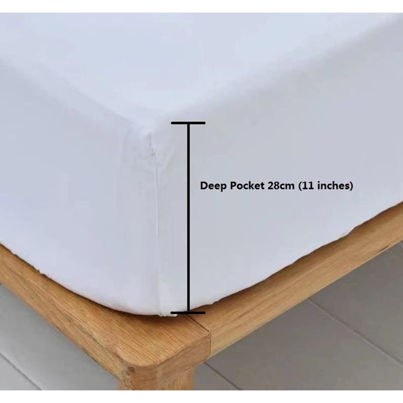 INJOY HOME DECOR 100% Pure Cotton Fully Fitted Sheet Super