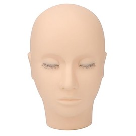 Cabeza de maniquí de Pestañas, Cabeza de Práctica de Maquillaje de Alta Simulación de Silicona Segura de 3 Capas para Entrenamiento de Masaje de Salón