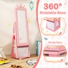 GLACER 360° Swivel Kids Jewelry Armoire with Full-Length Mirror, 47"