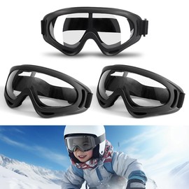 YANGUN Pack of 3 Children's Safety Glasses, Work Safety Glasses, Children's Motorcycle Glasses, Children's Protective Glasses, Perfect for Laboratory, Cycling, Skiing, Mountaineering