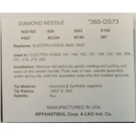 Pfanstiehl 365-DS73 STEREO MAGNAVOX Astrosonic STYLUS NEEDLE for Astatic N307-sd 359-DS73