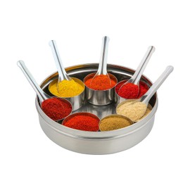 Mini Spoon Spice Box Spoon Stainless Steel Tiny Masala Dabba Coffee Tea Sugar Masala Box Set Of 6 Pcs Size 3 Inches