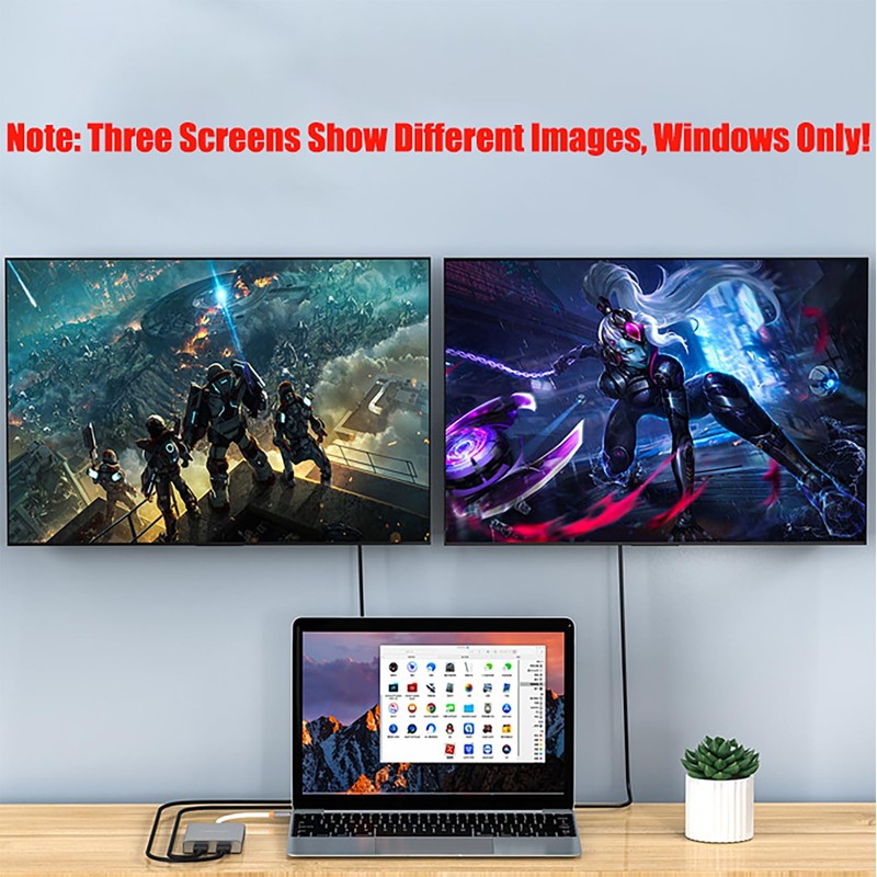 tunghey Displayport to Dual HDMI Splitter Dual 4K@60Hz Resolution, DP