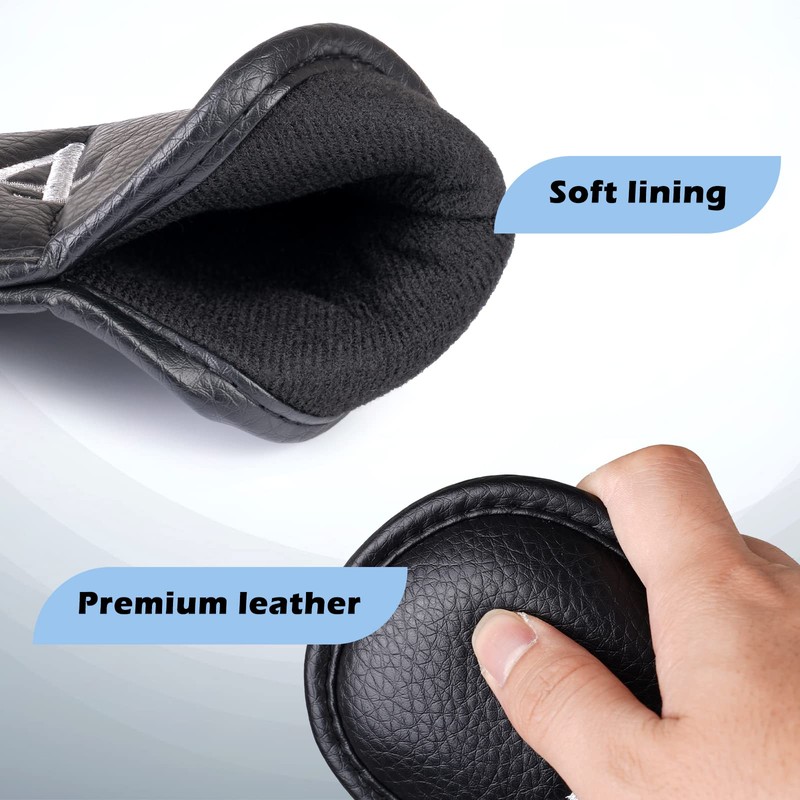 CRAFTSMAN GOLF Black Leather Iron Headcover Set 10pcs with No.
