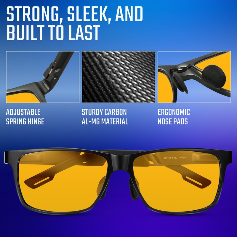 IBOANN Metal & Carbon Eyewear Frame Blue Light Blocking Glasses