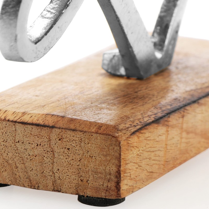 com-four® Premium Decorative Stand Heart - Metal Heart with Lettering