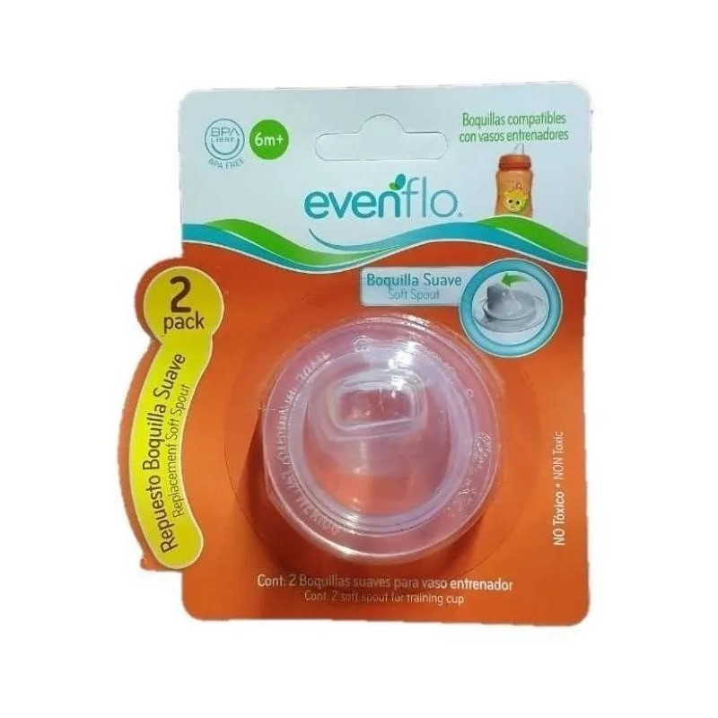 Pack x2 Boquillas Suaves Para Vaso Entrenador Evenflo 6m+