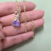Dtja Crystal Bunny Rabbit Pendant Necklace for Women 18k Gold