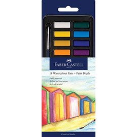 Faber-Castell Vibrant Creative Studio Watercolour Paint Pan – Tin of 18, (18-010075)