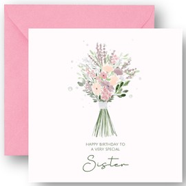 Felbridge Studio - Sister Birthday Card - Birthday Card Sister - Adult 21st 30th 40th 50th 60th Happy Little Big Cards- 14cm