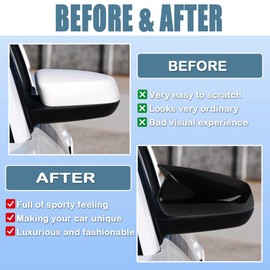 XITER Rear View Side Mirror Cover Side Mirror Cap for Ford Mustang 2010-2014 (Glossy Black)