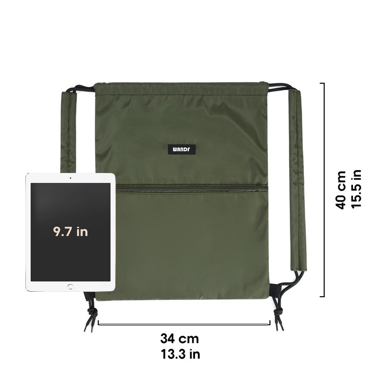 WANDF Drawstring Backpack with Shoulder Pads Sports Gym Bag Water