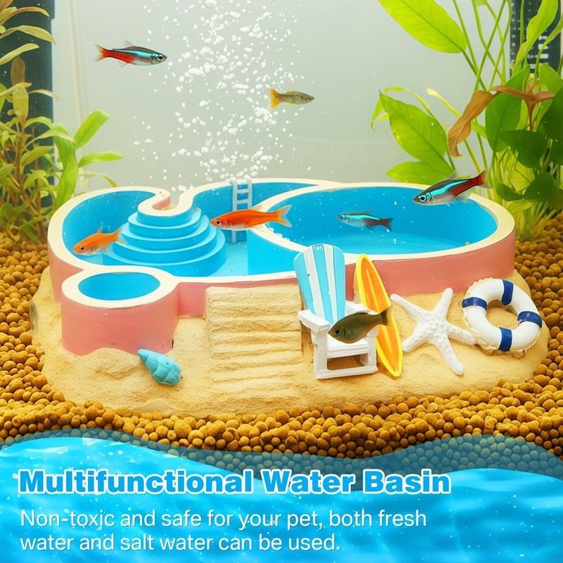 Gerrii Hermit Crab Water Bowl with Climbing Ramp, 2 Compartments,