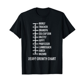 Beard Measurement Chart Beard Length Funny Growth Chart T-Shirt
