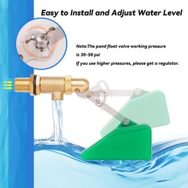 2Pcs Brass Float Valve 1/2 Inch Livestock Water Tank Float Valve with Adjustable Arm for Water Trough Water Float Valve for Automatic Waterer,Aquariums,Ponds,Aquaculture, Hydroponics