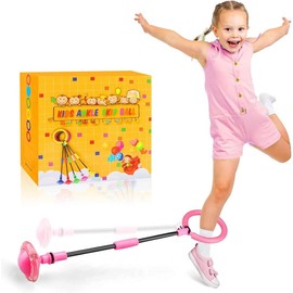 Ankle Skip Ball for Kids - Foldable Flash Wheel Skip Ball, Outside Game Toys for Kids & Adults:_purple