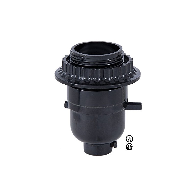 B&P Lamp® Push-Thru Style Black Plastic Phenolic Socket with Medium