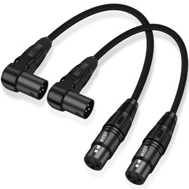 WLTASUY Right Angle XLR Cable,1 FT Adjustable-Angle Male X-LR to Straight Female XL-R Microphone Mic Cable,90 Degree XLR Male to Straight XL-R Adapter for Powered Speakers,Mixernd Recording Devices