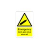 Safety First Display LTD Emergency main gas valve sign -