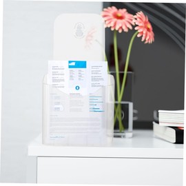 Operitacx 5 x Acrylic Display Stand, Hanging Wall Pocket, Organiser for Hanging Files, Brochure Stand, File Holder for Wall Mounting, Wall File Holder, Flyer Display Stand, Transparent