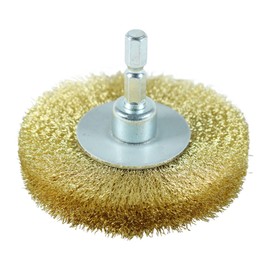 Bigman D-574 Hexagonal Wheel Brush, Brass Wire, 3.0 inches (75 mm)