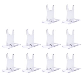 Auch 10 Pieces Acrylic Plate Stands Plastic Display Holders Picture Plate Holders Clear Mini Easels Stands to Display Pictures or Plate for Home Office Supplies Festival Party Decoration