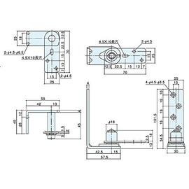 Atlas No.900-1 Center Hanging Gravity Door Hinge, Frame Mount Type, For Frame